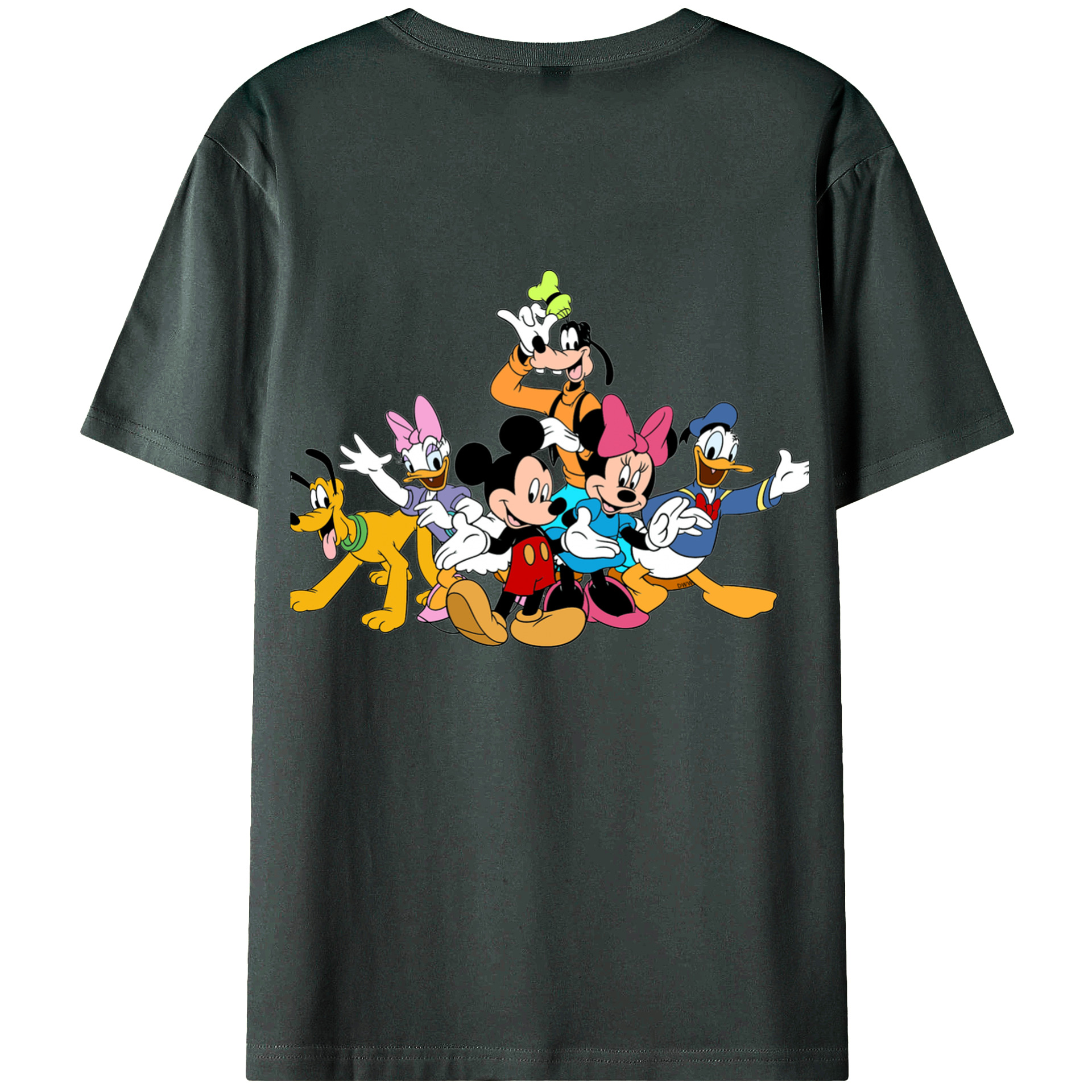 ミッキーマウス Mickey Mouse 綿100％ メンズ半袖Tシャツ（バックプリント） 通気性